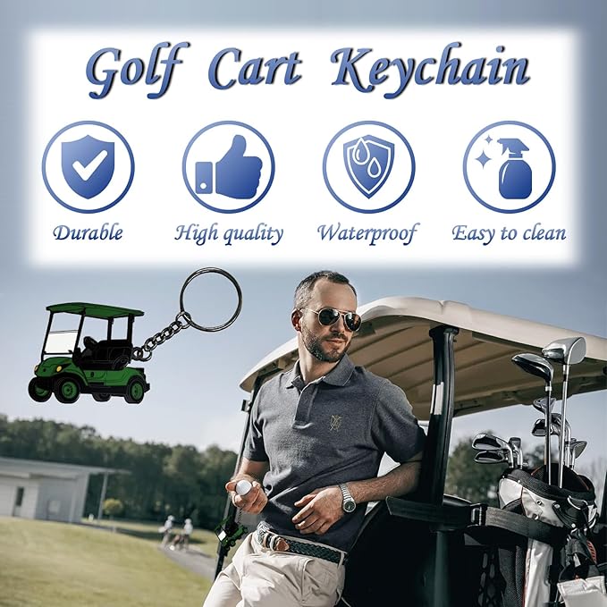 Golf Cart accessories Keychain,Keys To The Golf Cart Accessories Retro Metal Keychains for Golf Lovers Players