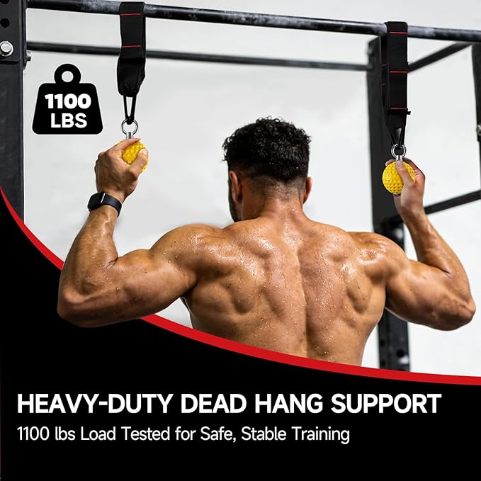 FitBeast Pull Up Ball Grips & Finger Straps Set โ Grip Balls for Dead Hangs, Pull Ups, Climbing & Home Gym Training