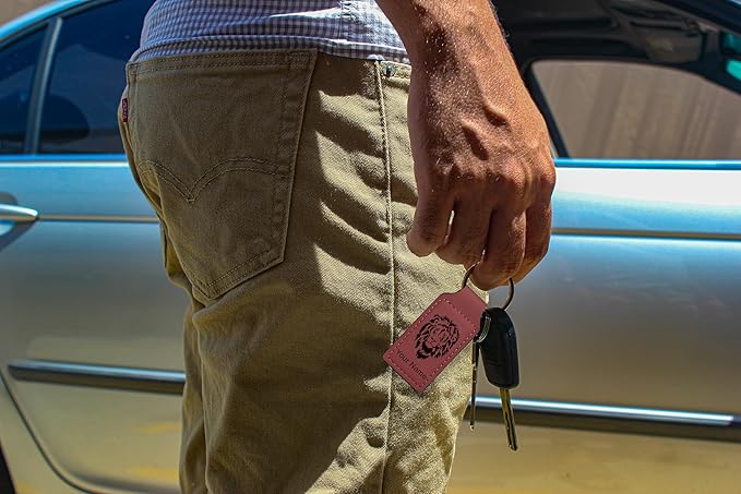 LaserGram Rectangle Keychain, Golfer Golfing, Personalized Engraving Included
