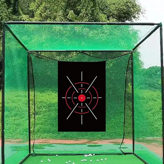 Hitting Net Golf Target Cloth Hanging Circle Backstop Swing Black Portable for Indoor Backyard Practice Golfer Accessories