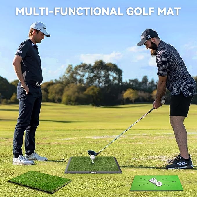 Golf Hitting Mat, Golf Training Mat for Swing Path Feedback Detection Batting,Extra Replaceable Golf Practice Mat 16"x12", Golf Gifts for Men Women for Home Indoor Outdoor