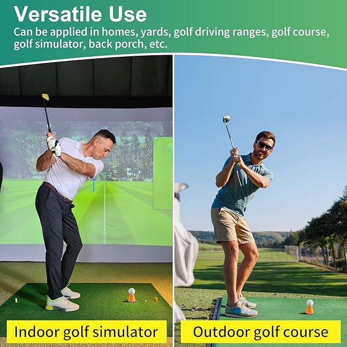 8 Pack Simulator Golf Tees, TPU Unbreakable Material, Height from 1/4" to 2", Suitable for Indoor, Outdoor, Winter, Golf Mats, Turf and Driving Range
