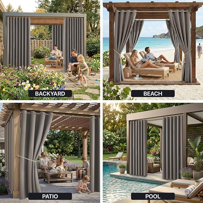 Outdoor Patio Curtain Waterproof Darkening Thermal Insulated Indoor Curtains - Image 9