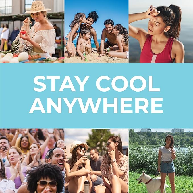 SHAKEitCOOL Extended Size Cooling Towel β Be Cool in Style - Heat Relief, Soft, Lightweight, Sun Protection, Easy Clean - Perfect for Biking, Hiking, Running, Yoga, Golf, Gardening - Golf M