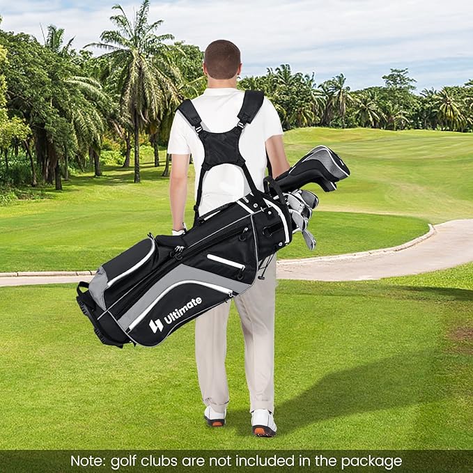 KOTEK Golf Stand Bag, 14 Way Top Divider Golf Club Bag with Cooler, 6 Zippered Pockets, Rain Hood & Adjustable Dual Shoulder Straps, Lightweight Golf Bag for Men Women