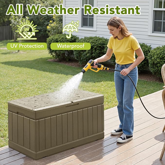 Devoko 78 Gallon Deck Box, Waterproof Resin Outdoor Storage Box | Outdoor - Image 7