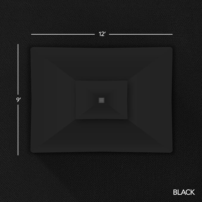 Best Choice Products 9x12ft LED Cantilever Patio Umbrella w/Base Included & - Image 8