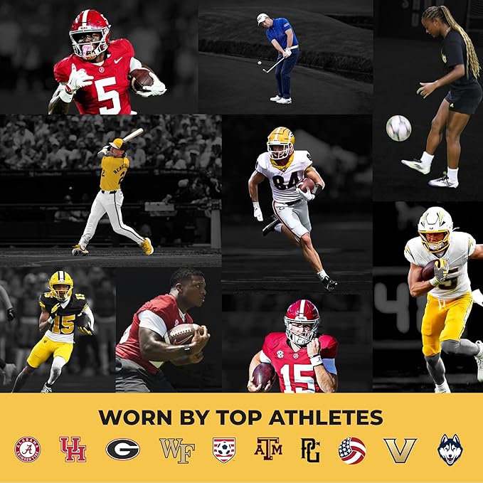 VKTRY Gold for Cleated Shoes - Carbon Fiber Performance Insoles Customized Athletic Inserts for Football, Baseball, Soccer, Golf, Lax & More | Run Fast, Jump High, US M11-11.5, W13-13.5, 171-220lb