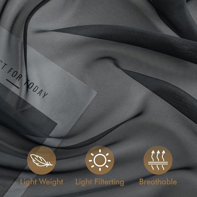 MIULEE Black Outdoor Curtain for Patio Waterproof 4 Panels 54 x 90 Inch | - Image 6