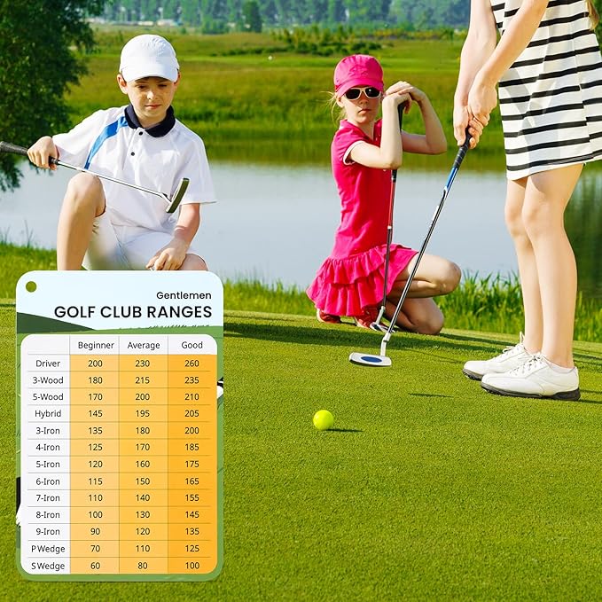2 Pack Golf Club Distance Card, Erasable and Quick Reference Golf Club Range Card, Swing Minder Reference & Blank Distance Yardage Card, Golf Bag Accessories Gifts for Men