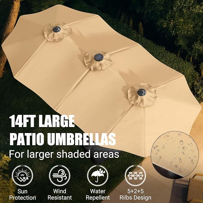 15FT Double-Sided Patio Umbrella - Image 7