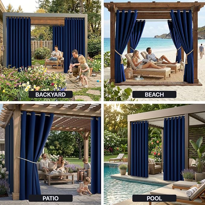 Outdoor Patio Curtain Waterproof Darkening Thermal Insulated Indoor Curtains - Image 9