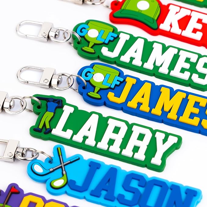 Personalized Sports Golf Keychain β Custom Name Tag, Bag Tag, Luggage Tag β Gift for Kids, Coaches, Teams