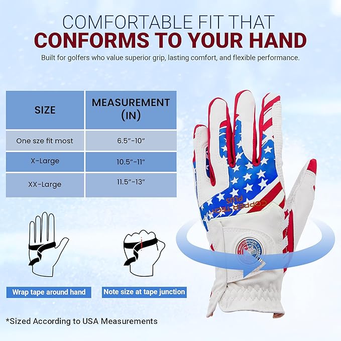 Men's Right and Left Handed Golfers Golf Glove β Advanced Compression for Muscle Support, Joint Relief Gloves β USA