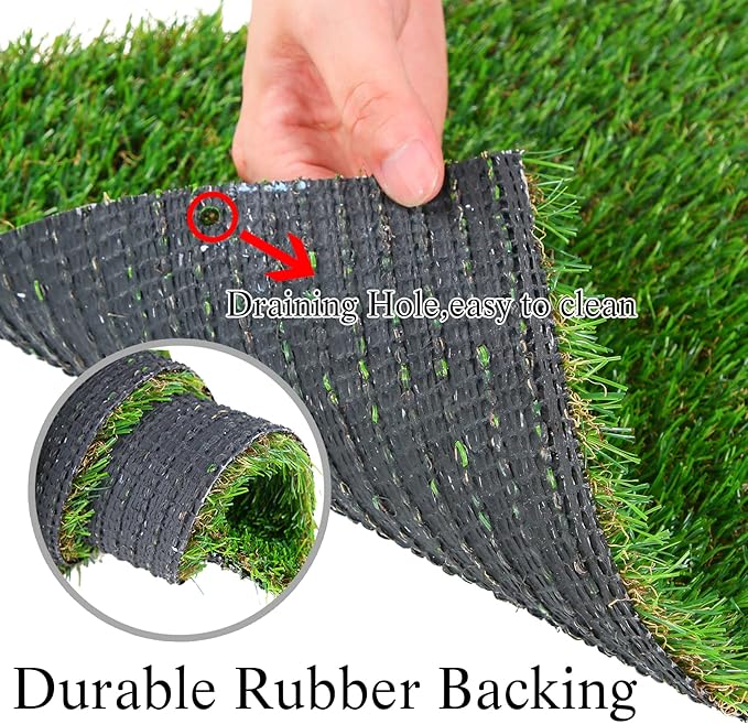 GLOBREEN Artificial Grass Squares Placemats Green Christmas Table Centerpiece Decor Golf Theme Party, Birthday, Baby Shower, Dining, 12" x 12", 6 Pack