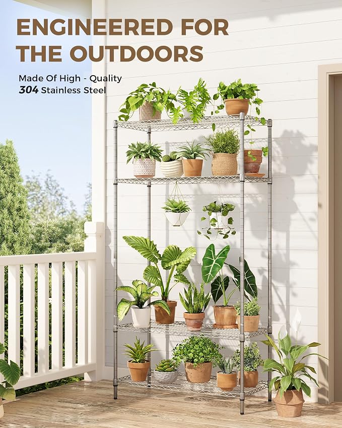 GENTINGBRO Large Plant Shelf Indoor Plant Stand Outdoor 4 Tier - Image 7