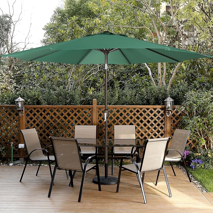 9' Outdoor Patio Umbrella, Outdoor Table Umbrella, Yard Umbrella, Market - Image 7