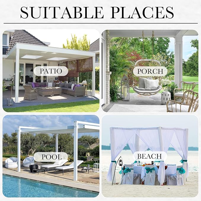 2 Panels Beige Outdoor Curtains - Image 6