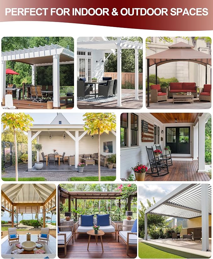 Grommet Outdoor Curtains for Patio Waterproof 8 Pcs 54x120 In Cream | - Image 7
