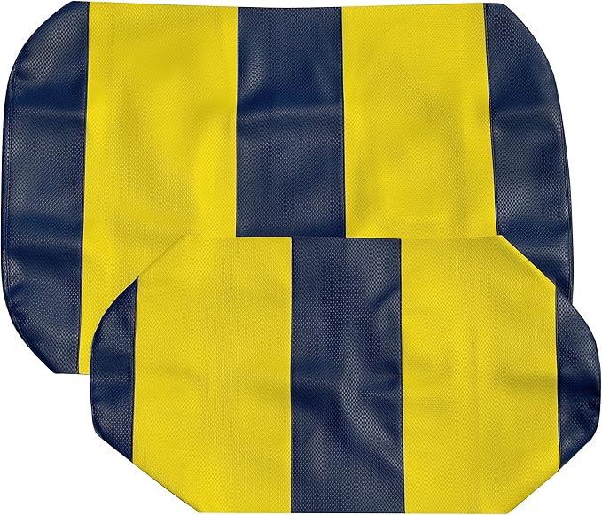 Seat Cover Replacement for Yamaha Drive or G-29 Golf Cart - Front Bench Seat - Premium Marine Vinyl - 5 Panel Stitching - Staple On Installation - Two-Tone Golf Cart Seat Covers (Blue & Yellow)