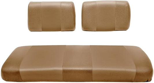 Seat Cover Replacement for Yamaha G-16/G-22 Golf Cart - Front Bench Seat - Premium Marine Vinyl - 5 Panel Stitching - Staple On Installation - Two-Tone Golf Cart Seat Covers (Tan)