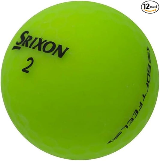 LostGolfBalls - Srixon Soft Feel Matte Green Golf Balls in Mint Condition, Recycled Used Golf Balls, AAAAA Quality, Soft Feel, Green