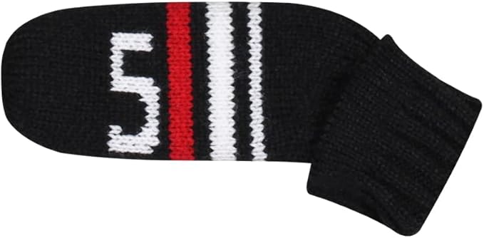 Scott Edward 1/7/10 Pcs Knitted Golf Club Head Covers for Irons Wedge Cuteness and Basically Socks Shape Washable Golf Club Head Protector on Red/Blue Warning Style