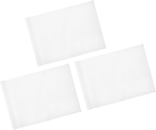 KINGTOP Golf Flag 20x14 Inch - Plain White, 420D Nylon, Tube Inserted - Standard Putting Green Flags for Backyard Practice, Golf Courses, Country Club, 3-Pack