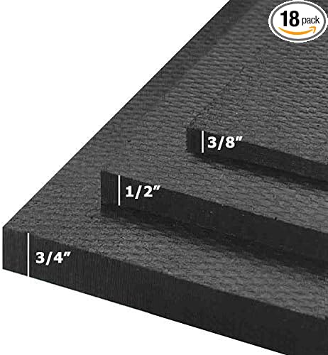 American Floor Mats - Heavy Duty Stall Tiles - Stable/Horse Tiles - Thick, Durable Rubber Flooring Solid Black 6' x 12' Set 3/8" Thick (18 Tiles Total)