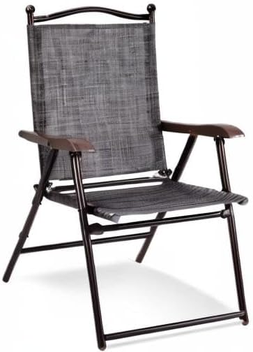 GIANTEX Set of 4 Patio Folding Chairs, Outdoor Patio Dining Chairs w/Armrest - Image 10