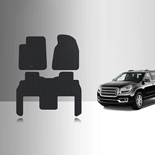 TOUGHPRO Floor Mats Accessories Set (Front Row+2nd Row) for GMC Acadia (2nd Row Bucket Seats) All Weather Black Rubber 2007 2008 2009 2010 2011 2012 2013 2014 2015 2016