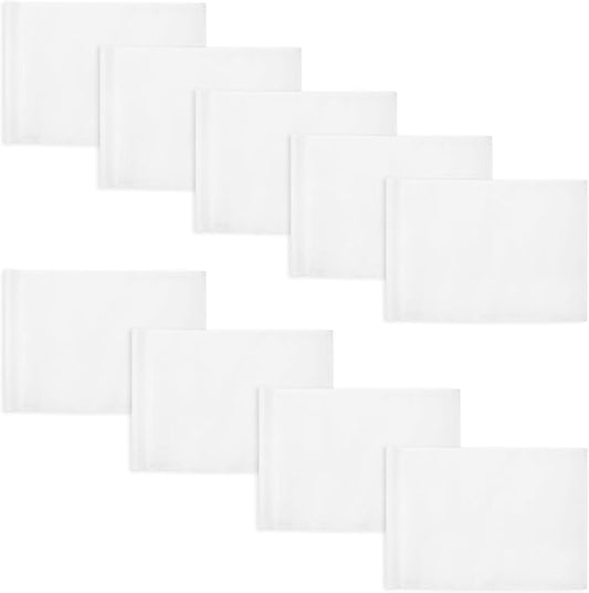 KINGTOP Golf Flag 20x14 Inch - Plain White, 420D Nylon, Tube Inserted - Standard Putting Green Flags for Backyard Practice, Golf Courses, Country Club, 9-Pack