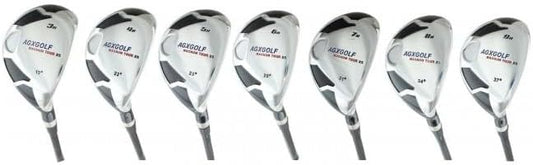 AGX Men's Tour XS Complete Hybrid Game Improvement Stainless Steel Irons Set 3-9 Graphite Edition: Senior, Regular or Stiff Flex; Cadet, Regular or Tall Length; Left or Right Hand.
