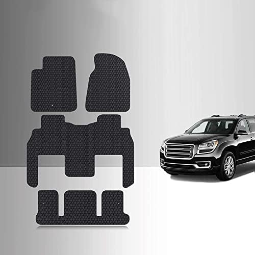 TOUGHPRO Floor Mats Accessories 1st + 2nd + 3rd Row for GMC Acadia 2nd Row Bucket Seat All Weather Heavy Duty Black Rubber 2007 2008 2009 2010 2011 2012 2013 2014 2015 2016