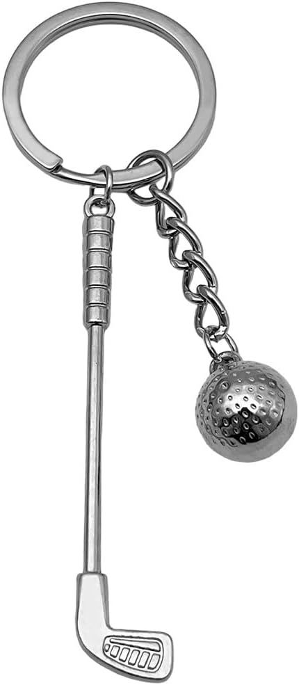 Golf Keychains Gifts Zinc Alloy Club Ball Keyring Pendant for Women Sports Fans Purse Car Keys Charms