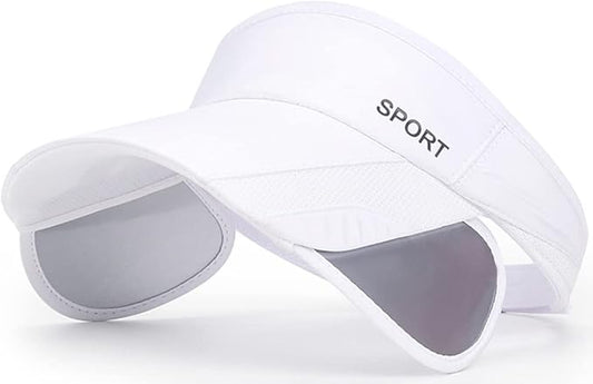 Sun Visor Hat for Women and Men - Retractable Brim Sport Hat, Summer Golf Tennis Running Beach Hat with Ponytail Hole