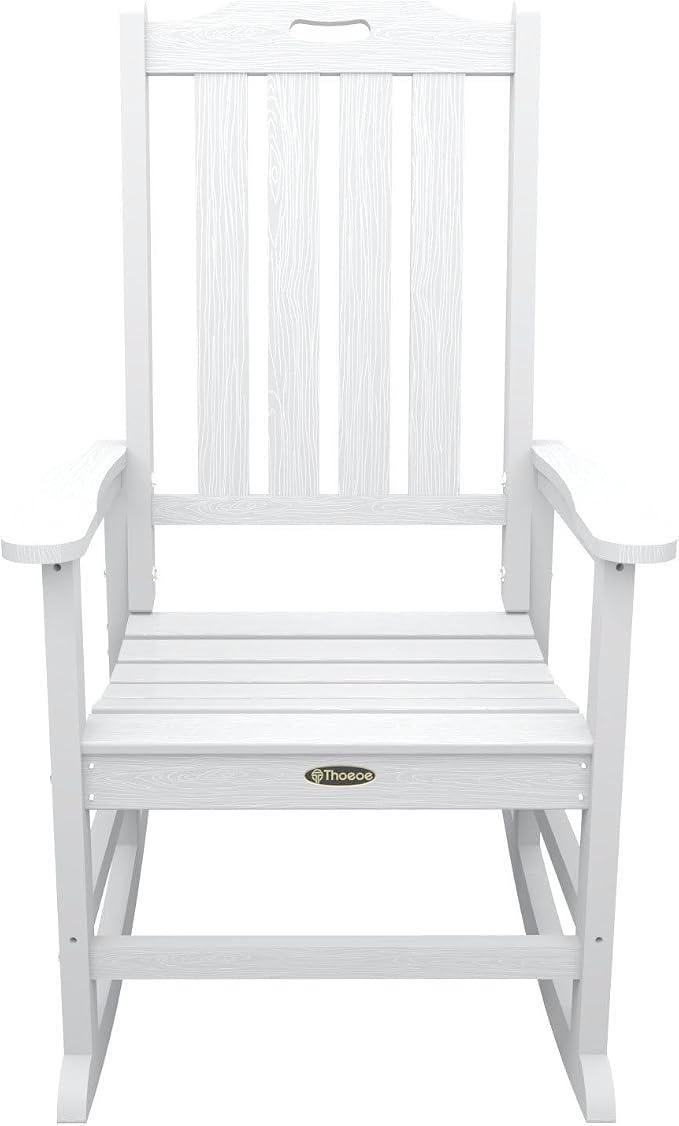 THOEOE Outdoor Rocking Chairs Set of 4, Oversized Patio Rocking Chair | HDPE - Image 8