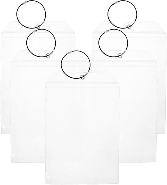Milisten 6Pcs Waterproof Luggage Tags for Suitcases and Cruise Ships with Black Steel Wire Loop, Plastic Travel and Golf Bag Label Holders, Sturdy Id Card Sleeve Set for Travel Accessories