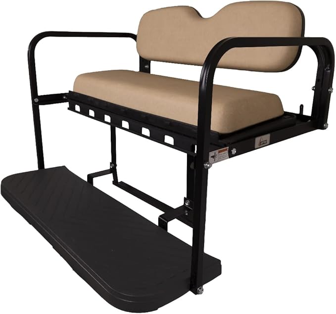 GTW MACH3 Club Car Precedent/Tempo/Onward Golf Cart Rear Seat Kit with Steel Frame | Compatible with 2004-Up Models (Buff)