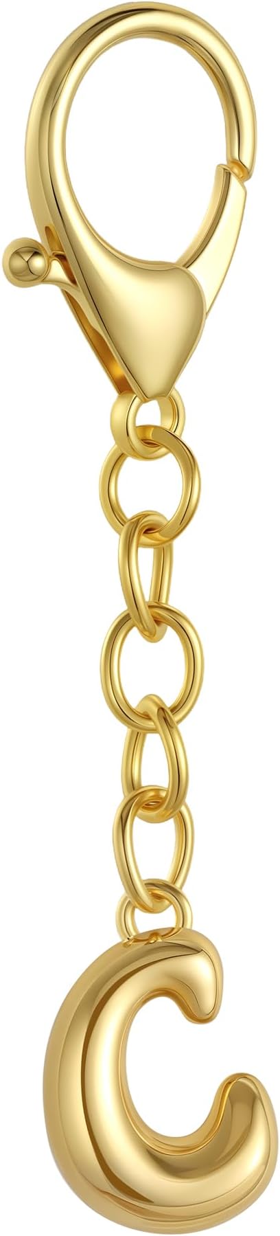 Bubble Gold Letter Bag Charms for Women, Cute Initial Keychain for Handbags, Purse Charms Birthday Christmas Gifts