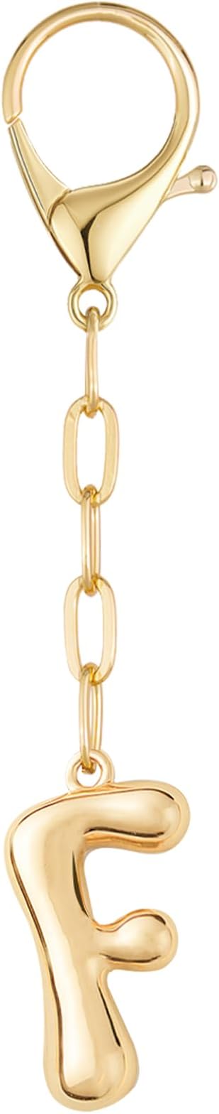 Initial Bag Charms, Bubble Letter Charm for Handbags, Cute Keychain with Letter, Initial Bag Charms for Women
