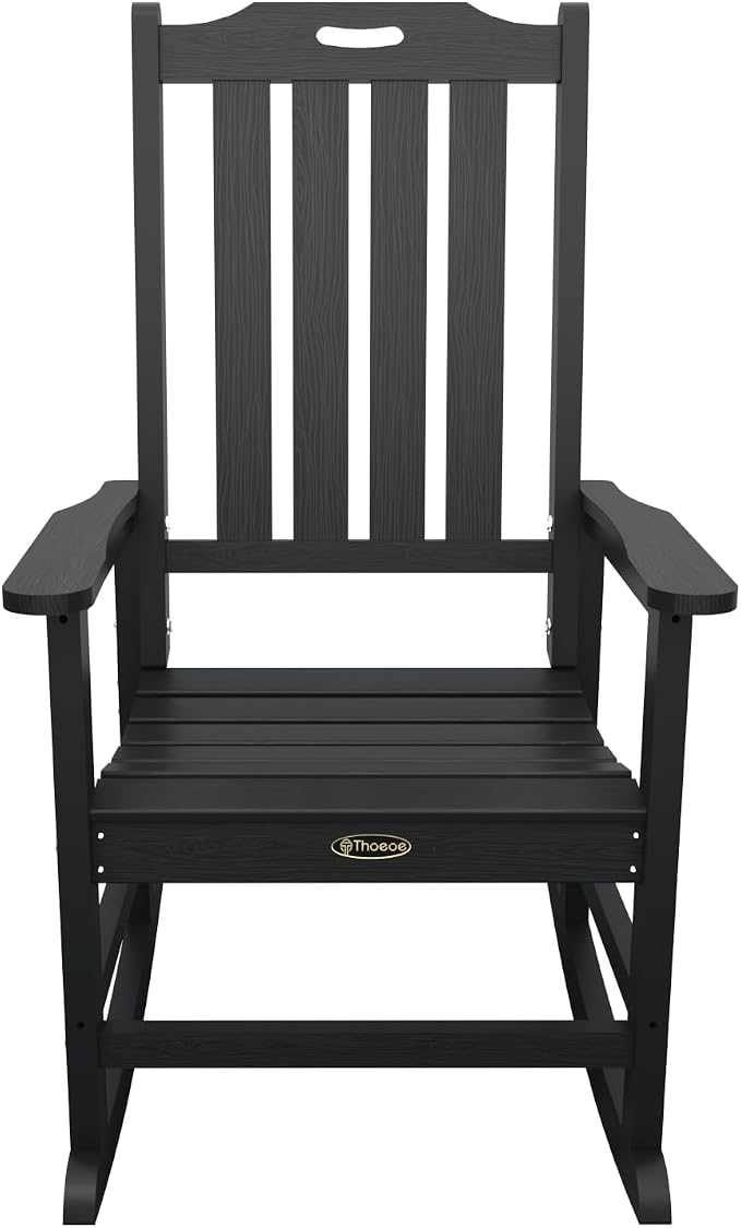 THOEOE Outdoor Rocking Chairs Set of 8, Oversized Patio Rocking Chair | HDPE - Image 8