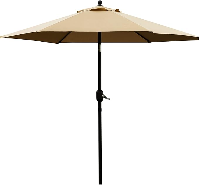 Sunnyglade 7.5' Patio Umbrella Outdoor Table Umbrella Tilt Crank Tan | Market by Sunnyglade