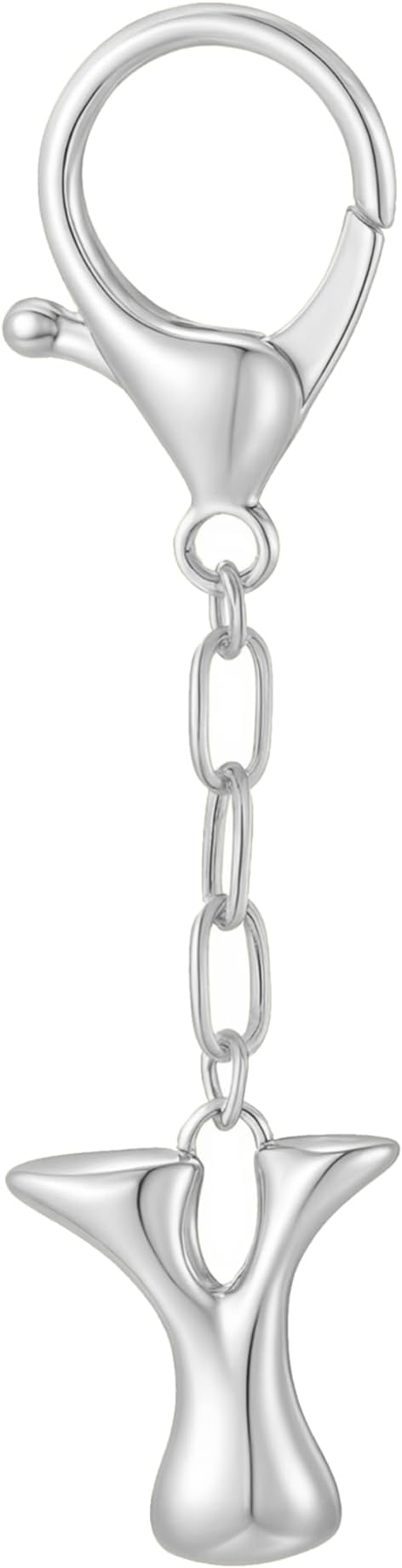 Gold Bubble Initial Keychain Charm for Women Chunky Bag Purse Charms A-Z Letter Key Chains for Handbag Accessories