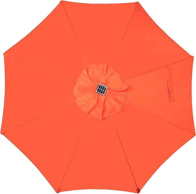 9 ft Solar Umbrella, 32 LED Lighted Patio Umbrella, Table Market Umbrella - Image 3
