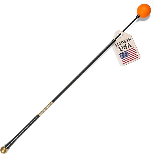 Orange Whip Golf Swing Trainer Aid Patented & Made in USA for Improved Rhythm, Flexibility, Balance, Tempo, and Strength *American Made*