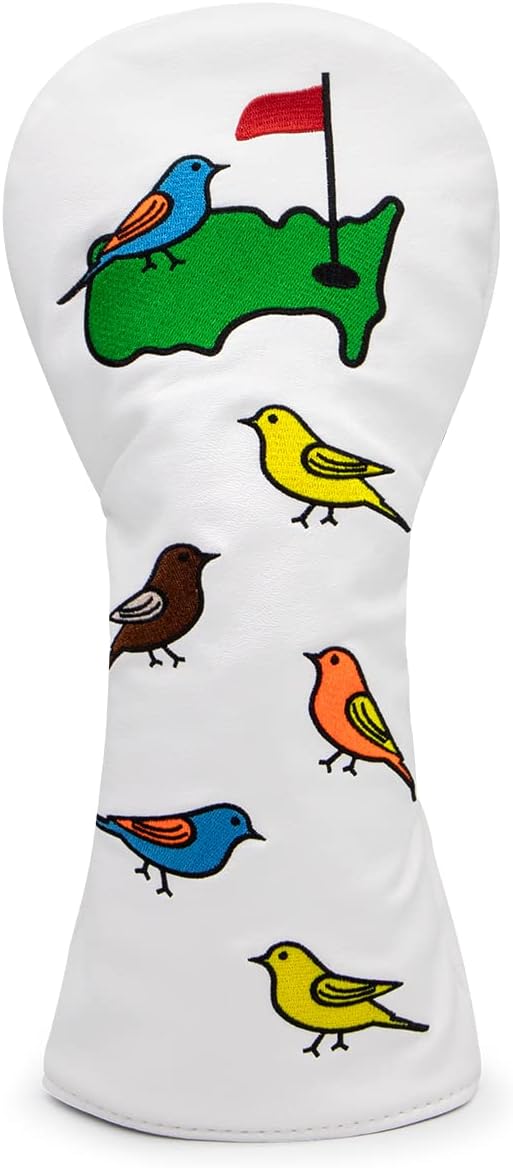 1 Pcs Montela Golf Club Covers,Colorful Birdie Tee 3 Wood Headcover Driver Headcover Fairway Wood Head Covers Hybrid Headcover Leather Golf Head Covers for Odyssey Scotty Cameron Taylormade