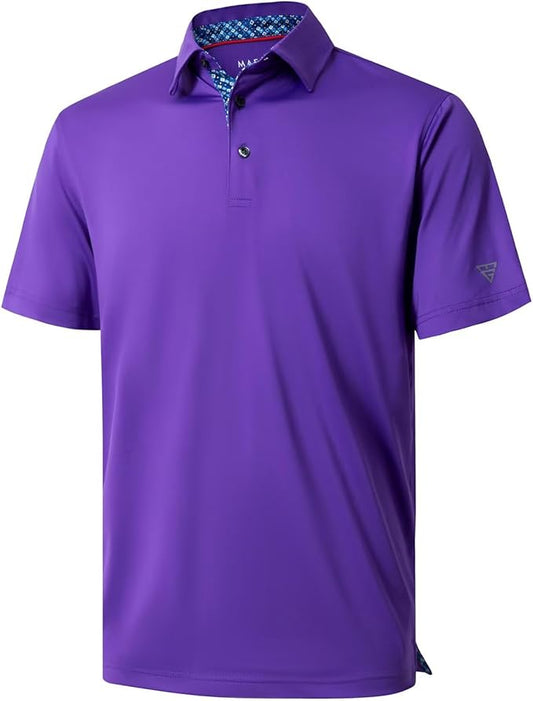 Mens Polo Shirts Short and Long Sleeve Casual Solid Stylish Dry Fit Performance Designed Collared Golf Polo Shirts for Men