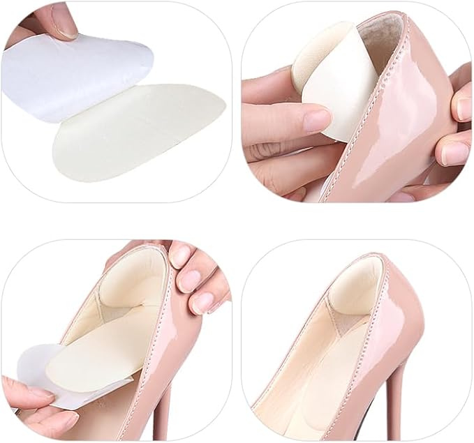 Soft Sponge Heel Protectors - Heel Grips for Comfort in High Heels – T-Shape Design – Anti Slip – Prevents Blisters - Makes Shoes Fit Better - 2 Pairs (Multicolor)