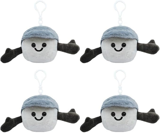 4 Pcs Plush Golf Ball Keychain, Golf Club Keychain, Soft Smiling Golf Gift for Men, Women, Coaches, Sport Team Players Birthday Party Favors